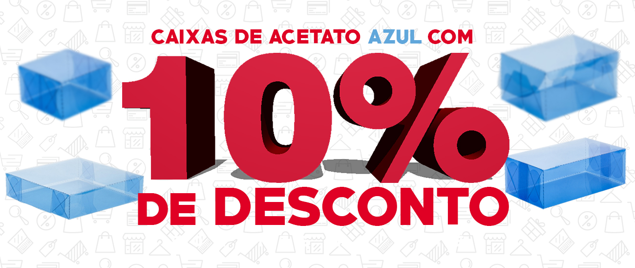 caixa acetato azul desconto